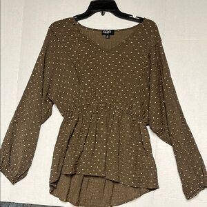 Gigi's USA Brown Polka Dot Women's Top Small